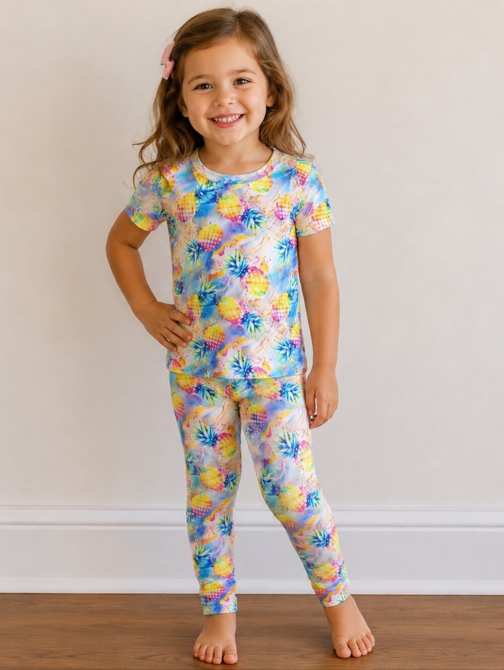 Glimmers Clothing Pineapple Possibilities Bamboo PJs Unisex Size 4T NWT